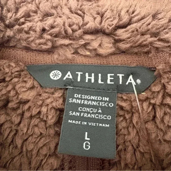 Athleta Womens westbound Sherpa Brown Jacket size Large - Picture 10 of 15